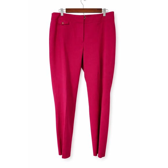 loft Pants - LOFT Julie Pink Ankle Pants Women 12 Barbiecore Preppy Officecore Career Stretch